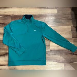 Izod PerformX Golf Men's M Green Mock Neck 1/4 Zip Fleece Pullover Sweatshirt